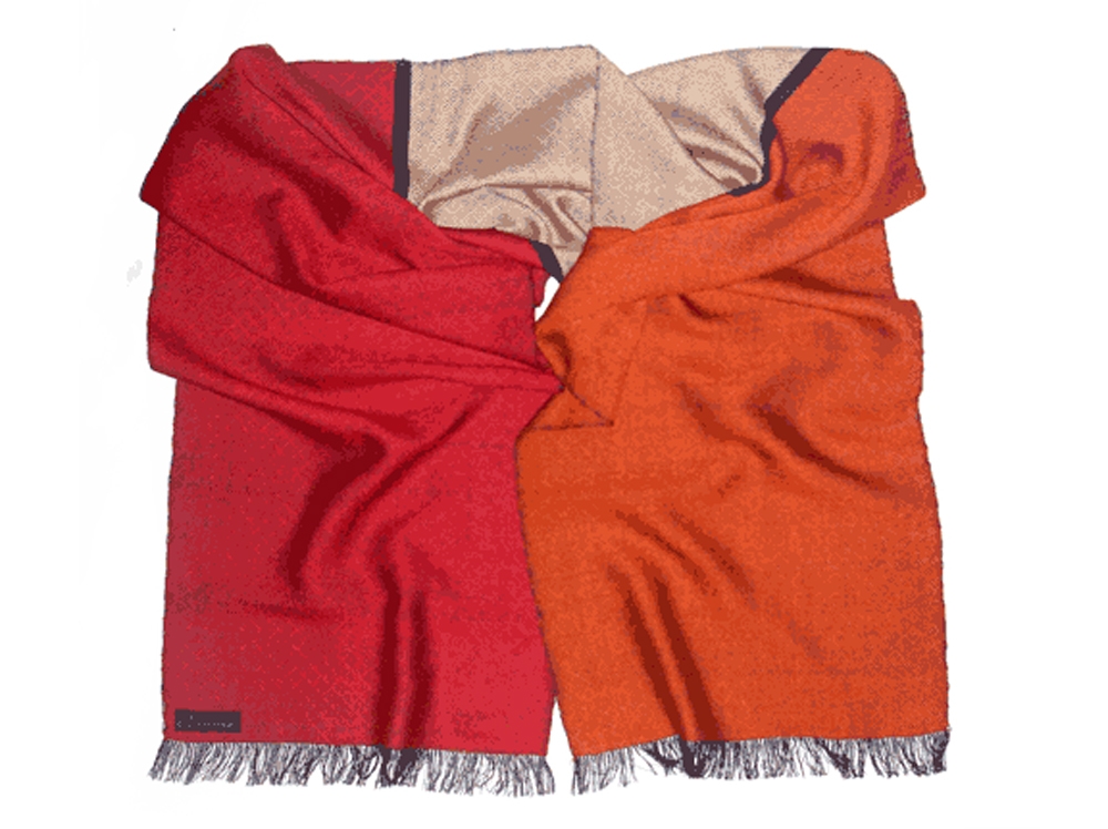 Handgewebter Schal aus Kaschmir und Seide